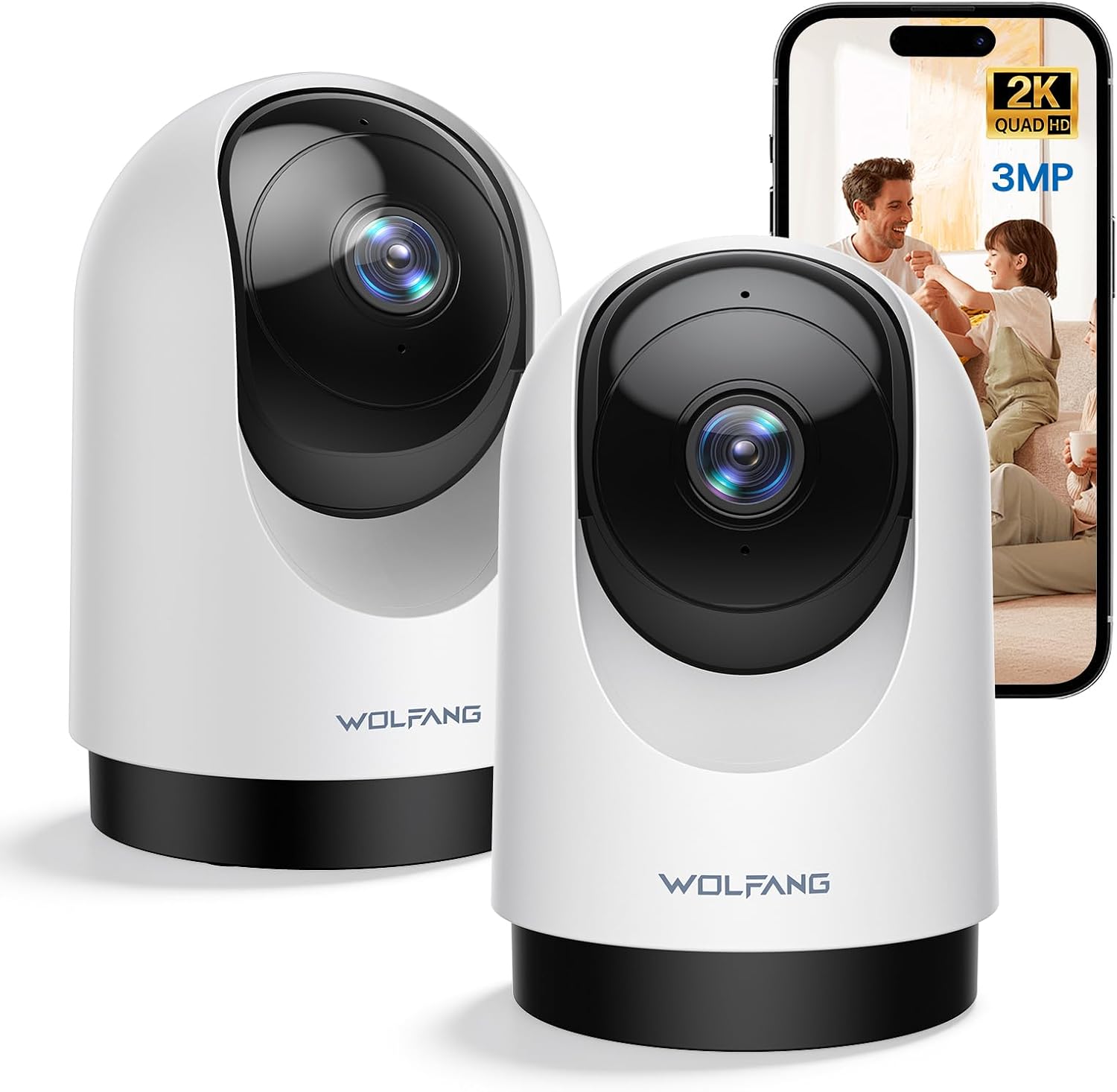 Detalle de WOLFANG WS03 2K PTZ Indoor Security Camera with AI Motion Tracking