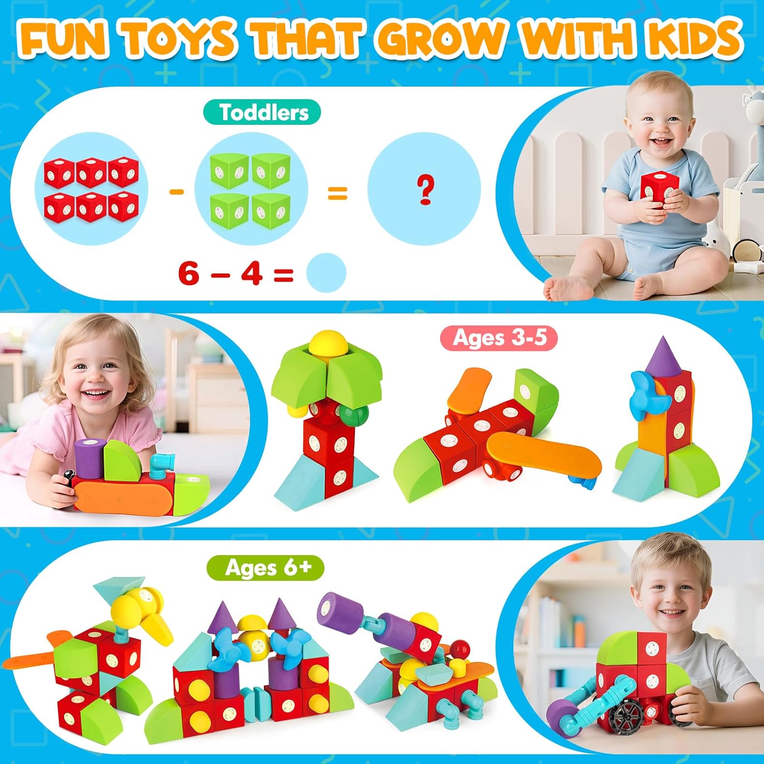 Detalle 2 de Hodurgyi 50 PCS Magnetic Foam Blocks for Kids 🎲