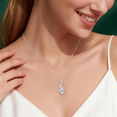 Thumbnail 1 de Louisa Secret Infinity Heart Necklace for Women — 45+5 cm Stainless Steel with Birthstone Pendant