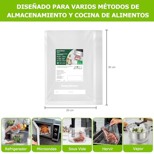 Thumbnail 1 de Bolsas de vacío Bonsenkitchen para alimentos (100 piezas, 20x30 cm) VB3205