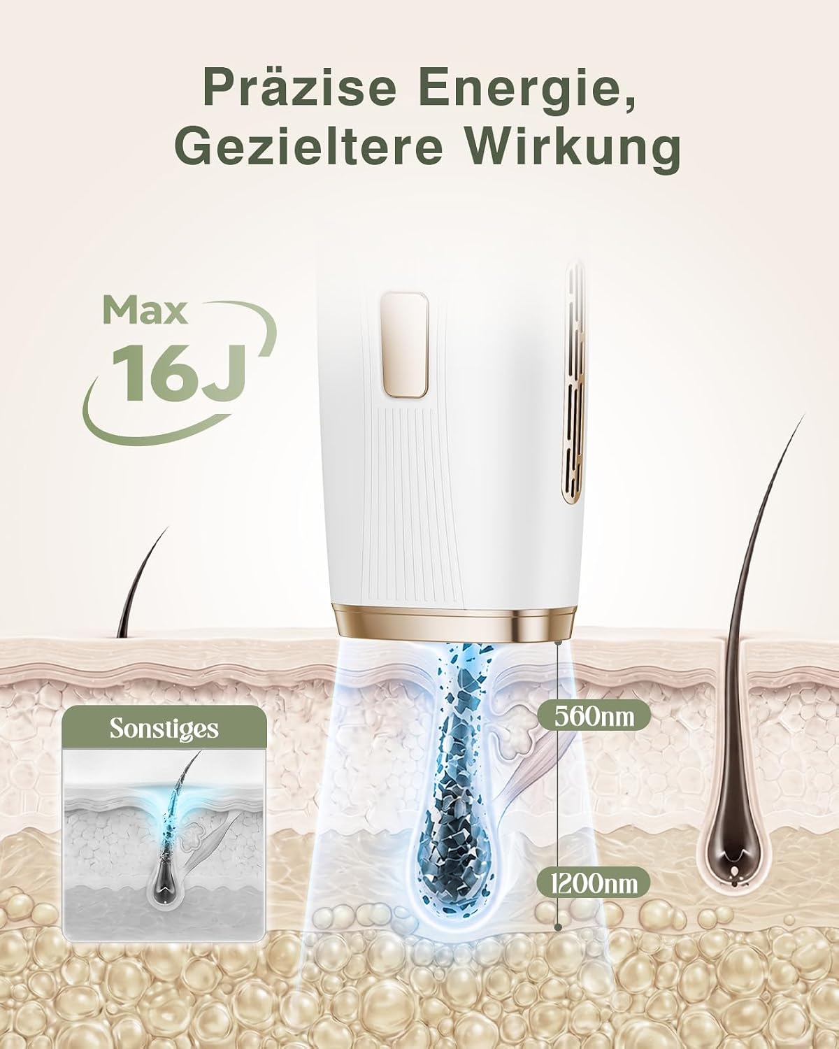 Detalle de TIIMAGIC IPL Haarentfernung – Schmerzfrei mit 5°C EisKühlung, 9 Stufen, Ganzkörper-Option