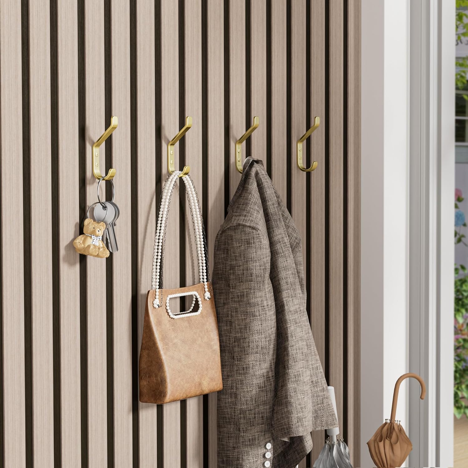 Thumbnail 4 de Susswiff Gold Wall Hooks for Hanging – 10KG Metallic Hooks with Screws (10cm)