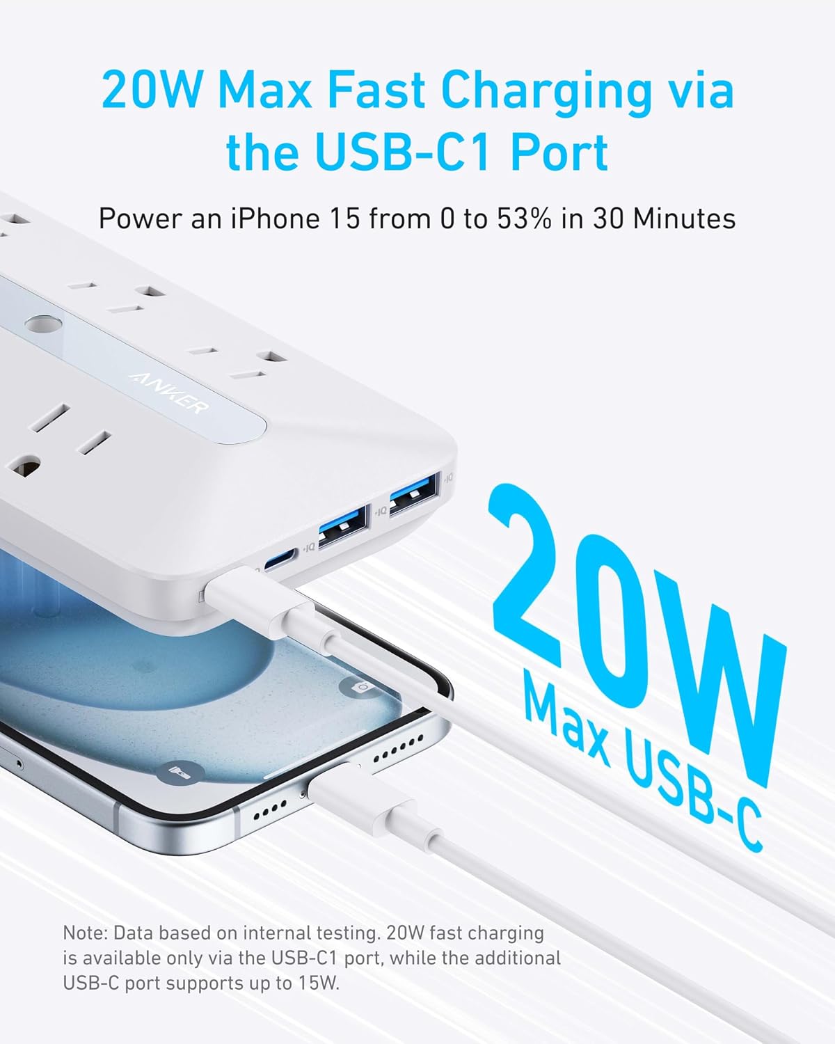 Detalle 2 de Anker A9251 10-in-1 Outlet Extender with 300J Surge Protection