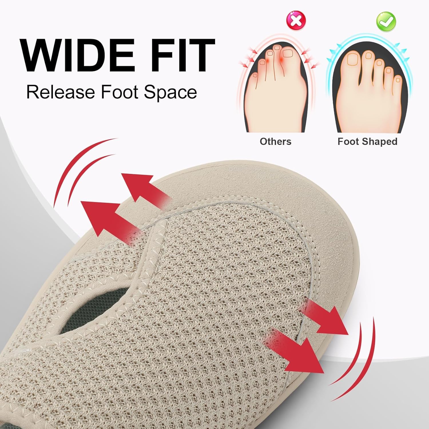 Thumbnail 2 de JOINFREE Women’s Wide Fit Barefoot Walking Shoes – Zero Drop Comfort Trainers with Adjustable Strap