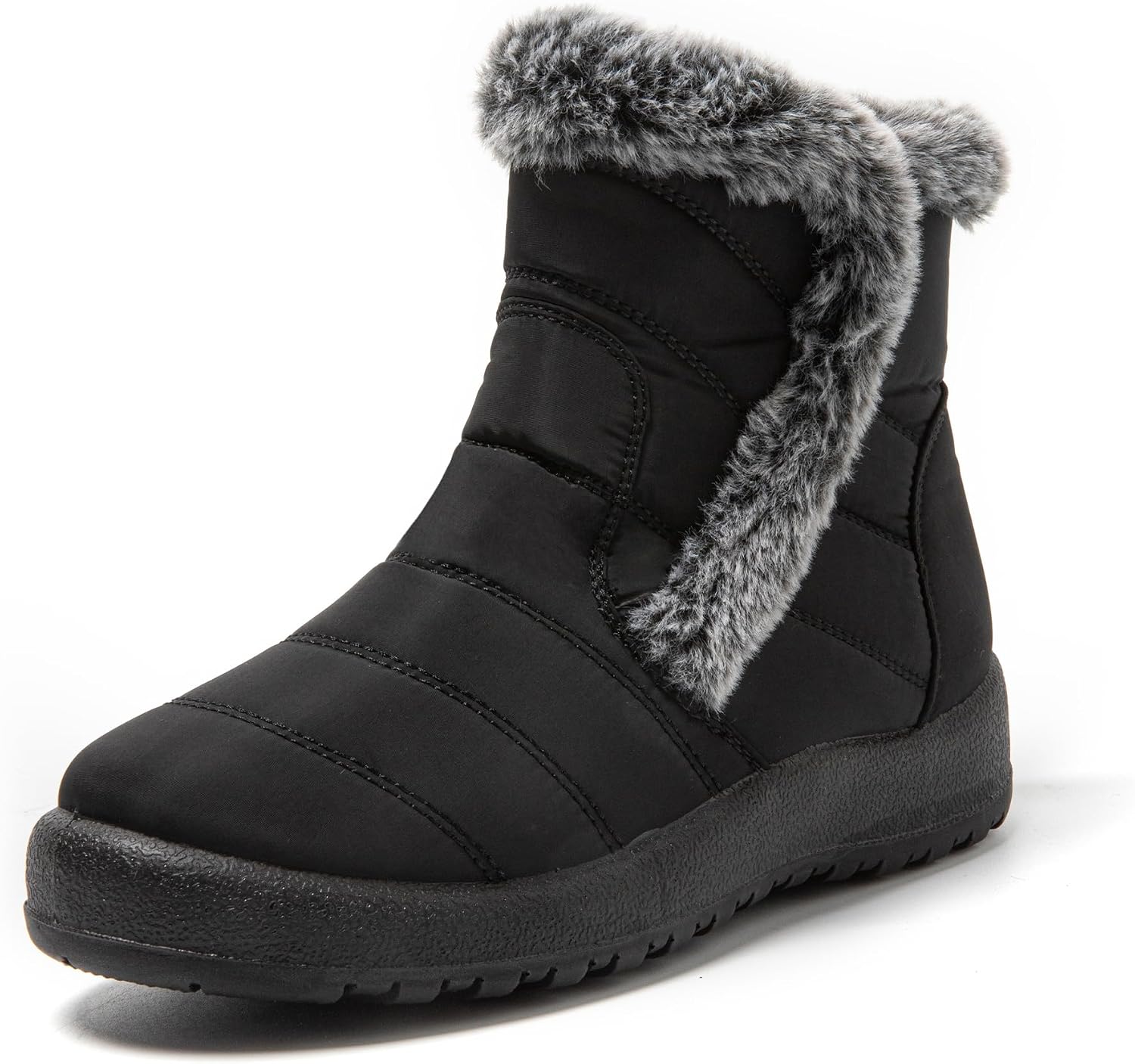 Detalle de JOMIX dameslaarzen met ritssluiting, zachte bontvoering en warme snowbootstijl