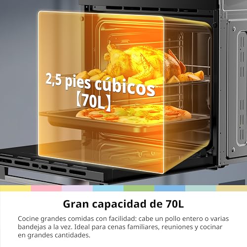 Detalle de COMFEE Horno Pizza Eléctrico Empotrable Multifunción 70L con Convección y Aquaclean