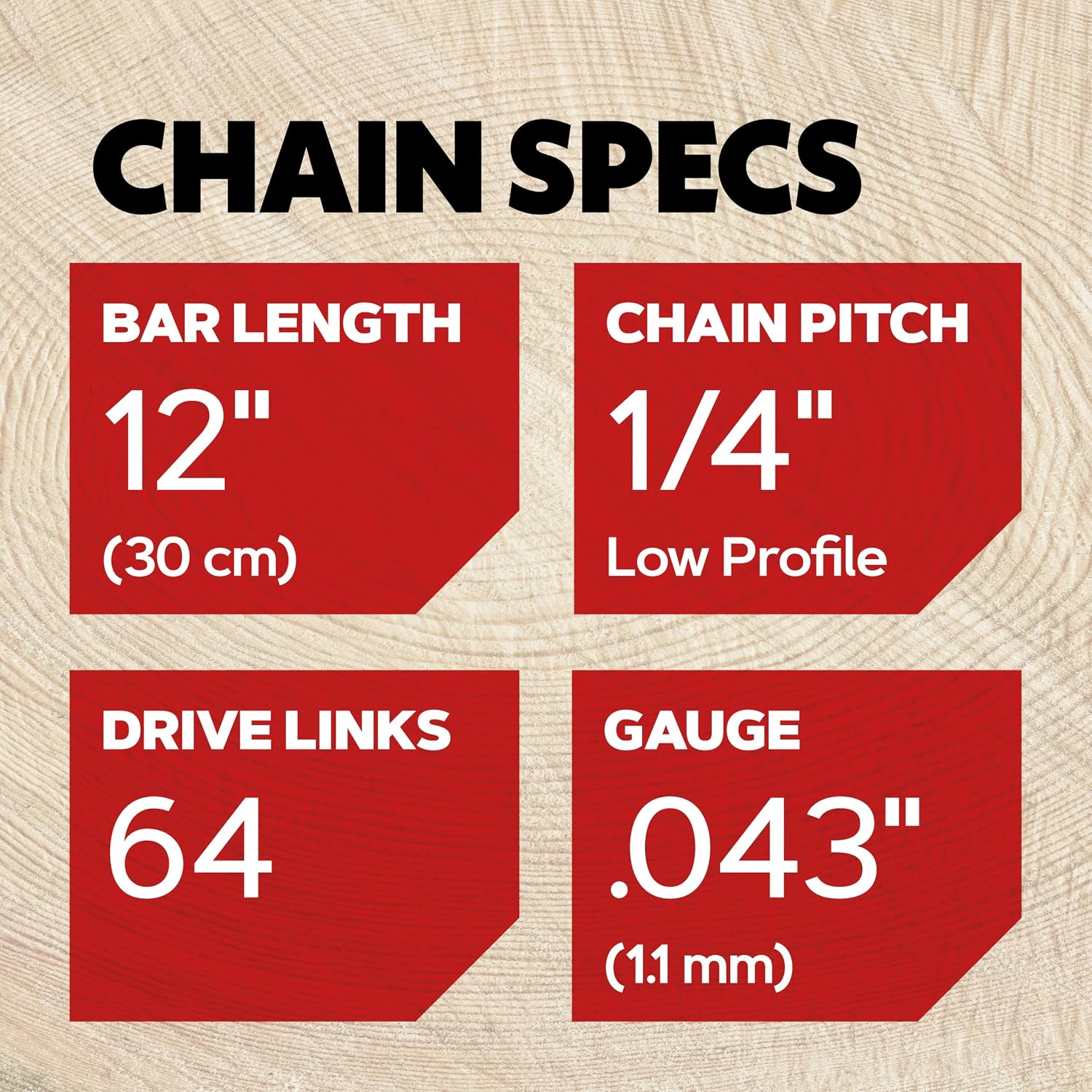 Detalle 2 de Oregon 12‑inch 1/4" 64‑link chainsaw chain