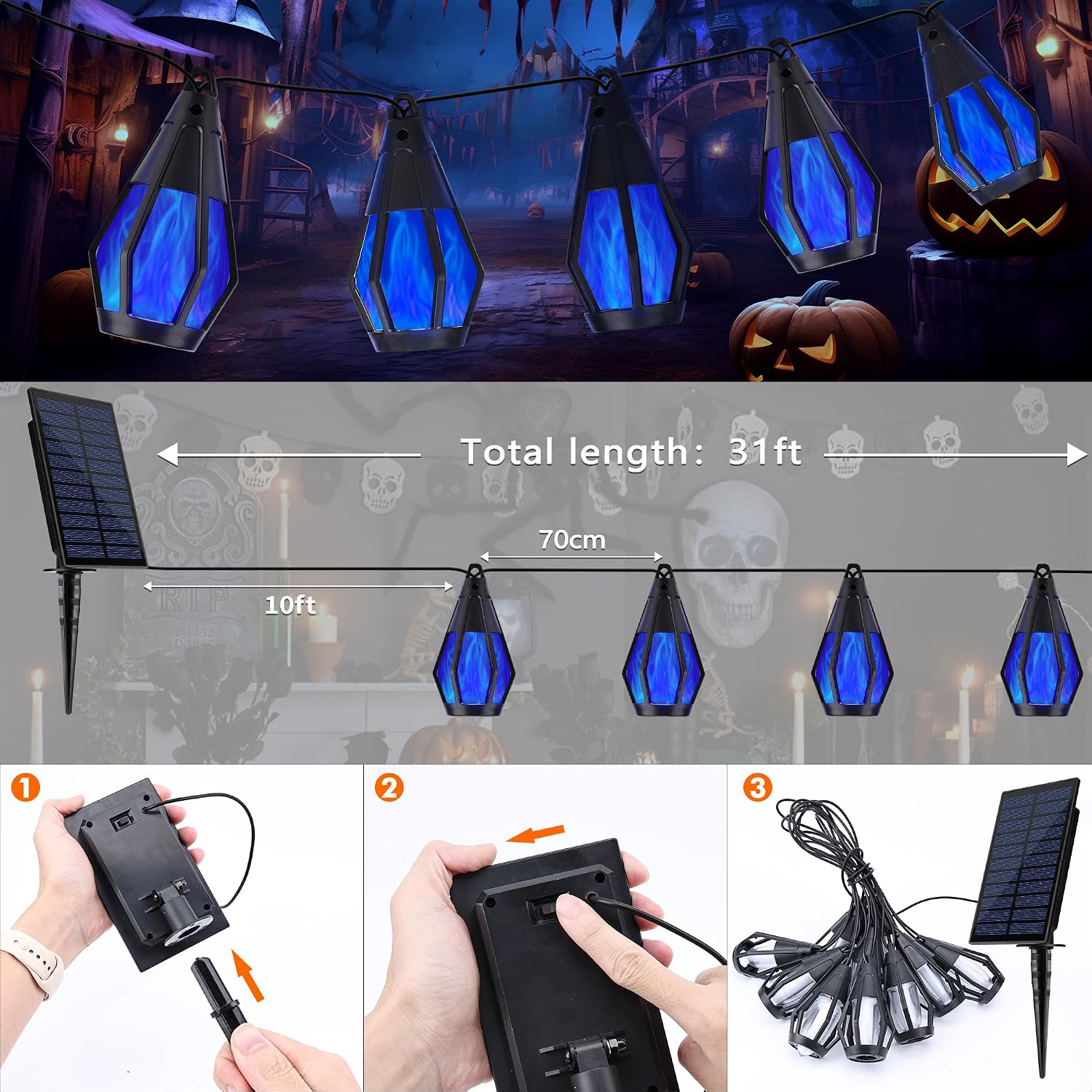 Thumbnail 3 de Solar String Lights, 21-Foot Lighted Length