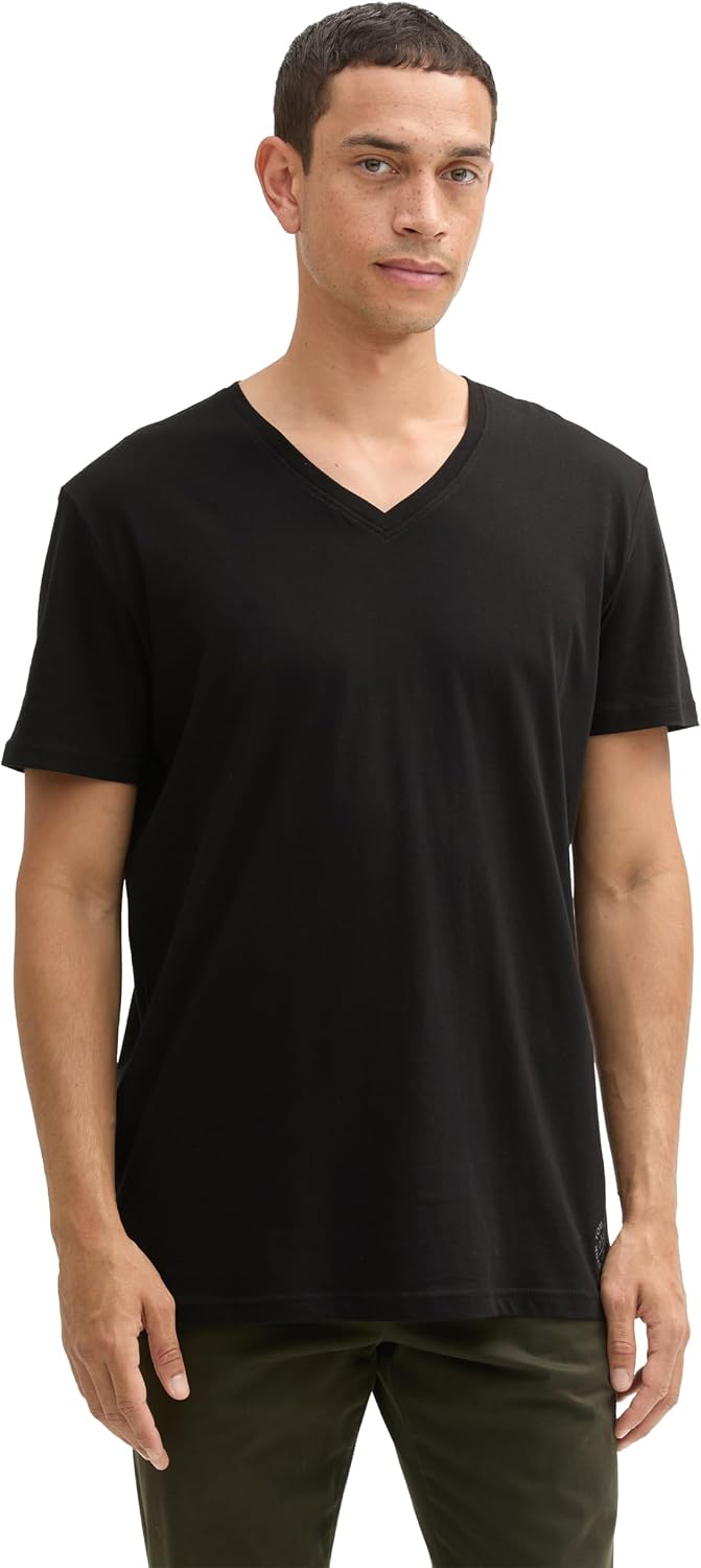 Thumbnail 1 de TOM TAILOR Herren Doppelpack T-Shirt mit V-Ausschnitt (Regular Fit) aus Baumwolle