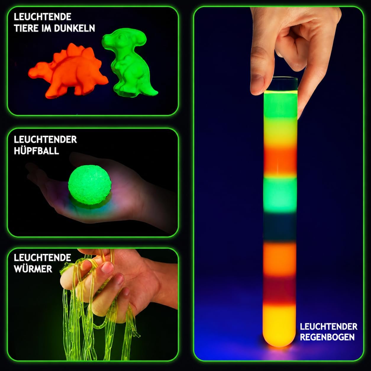Detalle 2 de Greek Science 75+ leuchtende Experimente im Dunkeln – Glow-in-the-Dark Science Kit für Kinder (8–12)