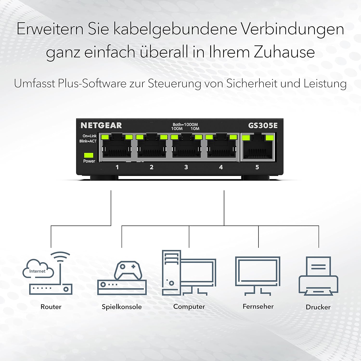 Detalle 2 de NETGEAR GS305E Managed Switch 5 Port Gigabit
