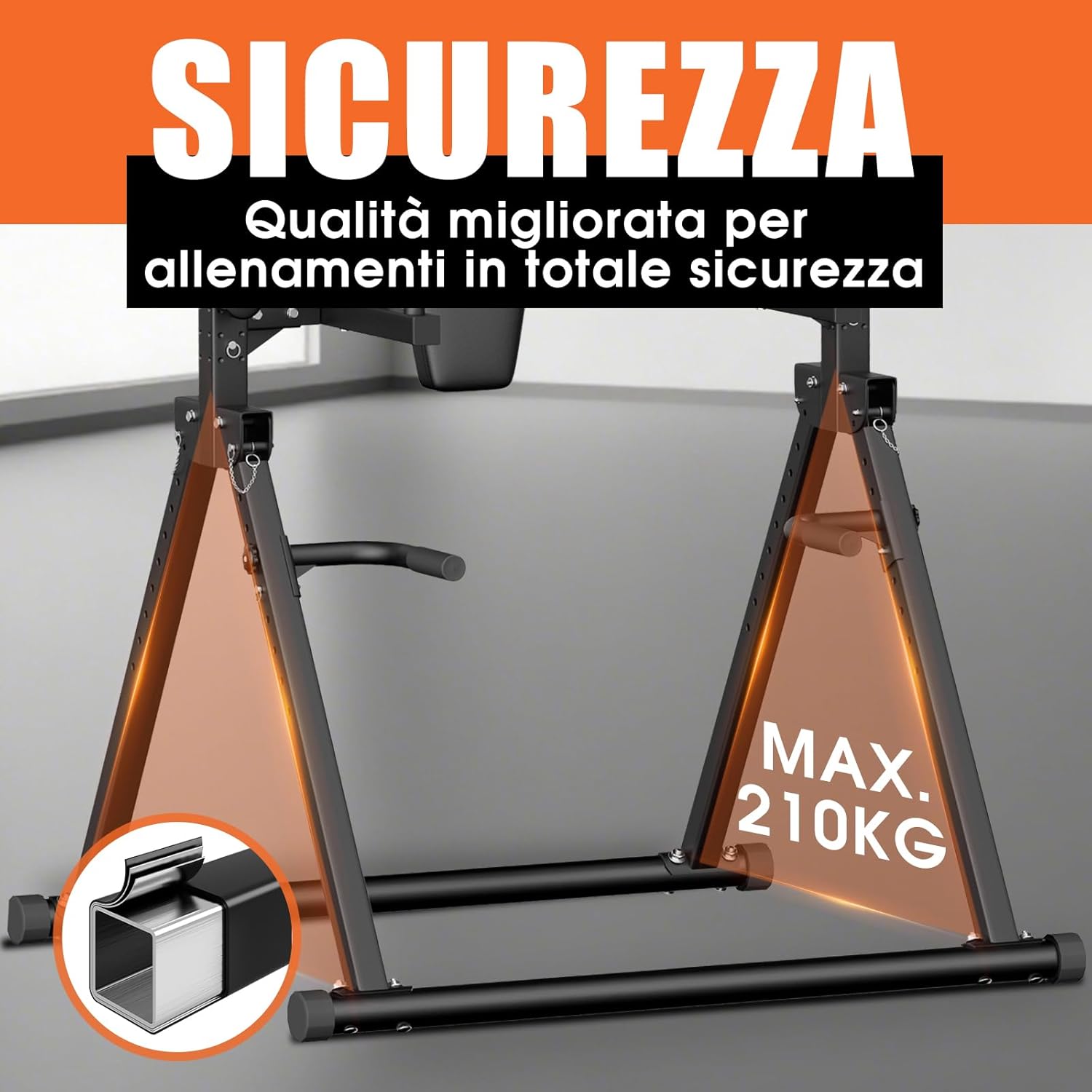 Thumbnail 4 de DH FitLife Power Tower Dip Station Pieghevole: stazione fitness multifunzionale per casa