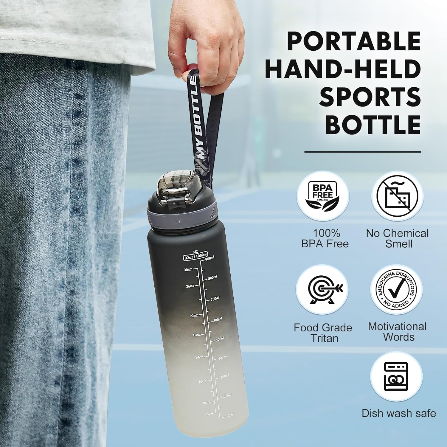 Thumbnail 5 de SEASEVEN 1L water bottle with straw 🚰