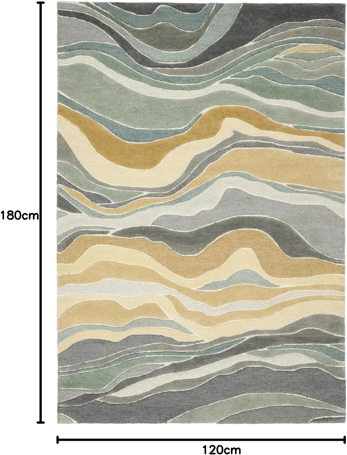Detalle 2 de RugVista Marble – dywan wełniano-bawełniany 120 x 180 cm, zielony/multi
