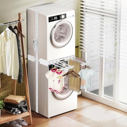 Thumbnail 5 de NIUXX Kit apilar lavadora y secadora universal ajustable (56–69 cm) con marco intermedio y 6 tubos