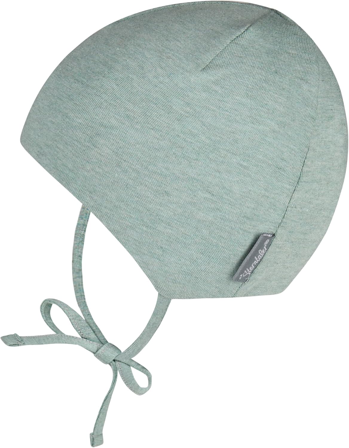 Detalle de Sterntaler OCS Beanie mit Umschlag – Bio-Melange-Singlejersey-Mütze mit Ohrenklappen (unisex) für Babys