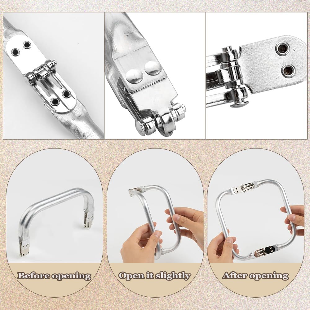 Detalle 2 de Väskram i aluminium, U-formad, 20 cm, 4-pack för DIY-sömnad