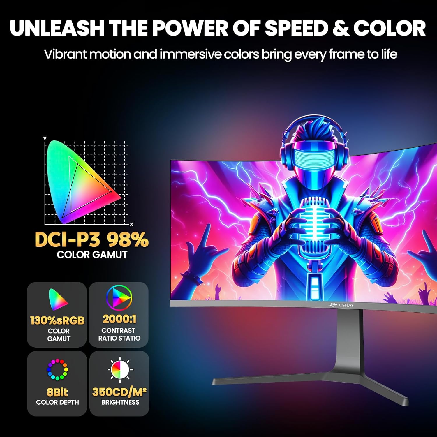 Detalle 2 de CRUA 34" Curved Gaming Monitor