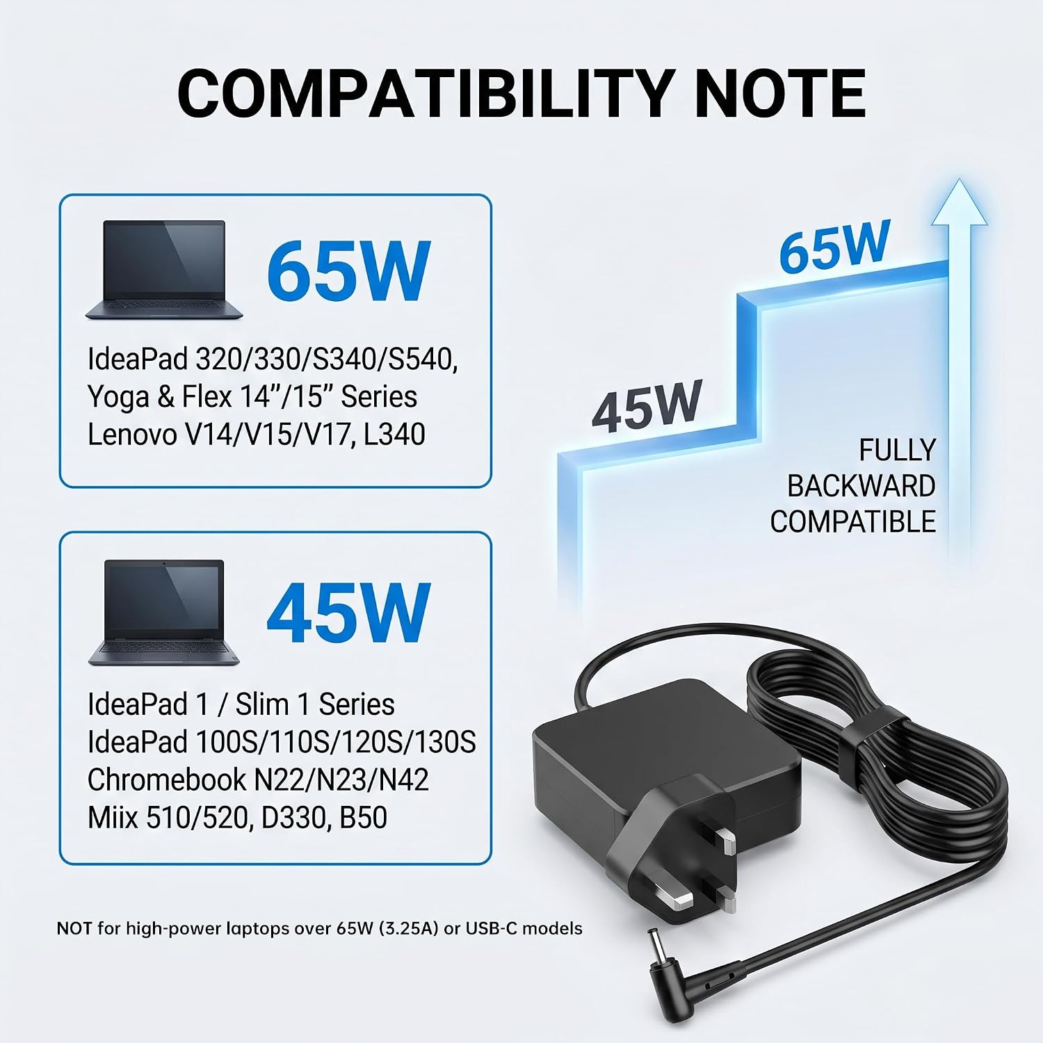 Thumbnail 6 de 65W Laptop Charger 20V 3.25A for Lenovo IdeaPad