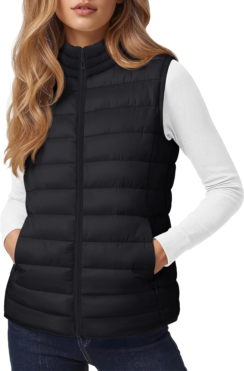 Detalle de YUCOLEN Women's Puffer Vest, Polyester-Filled