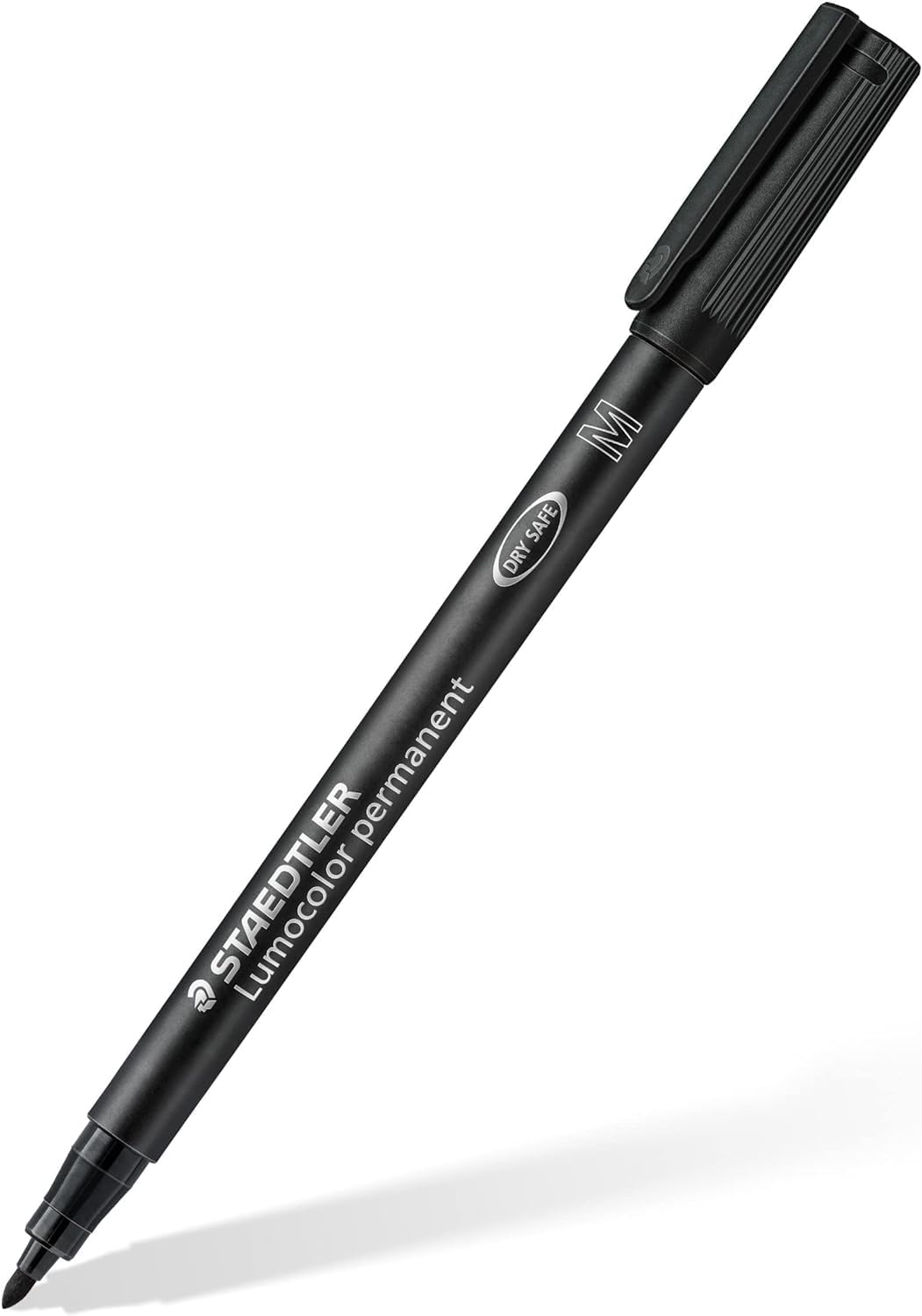 Detalle de Staedtler Lumocolor Permanent – Ensemble de 4 feutres noirs indélébiles (0,4–2,5 mm) en étui chevalet