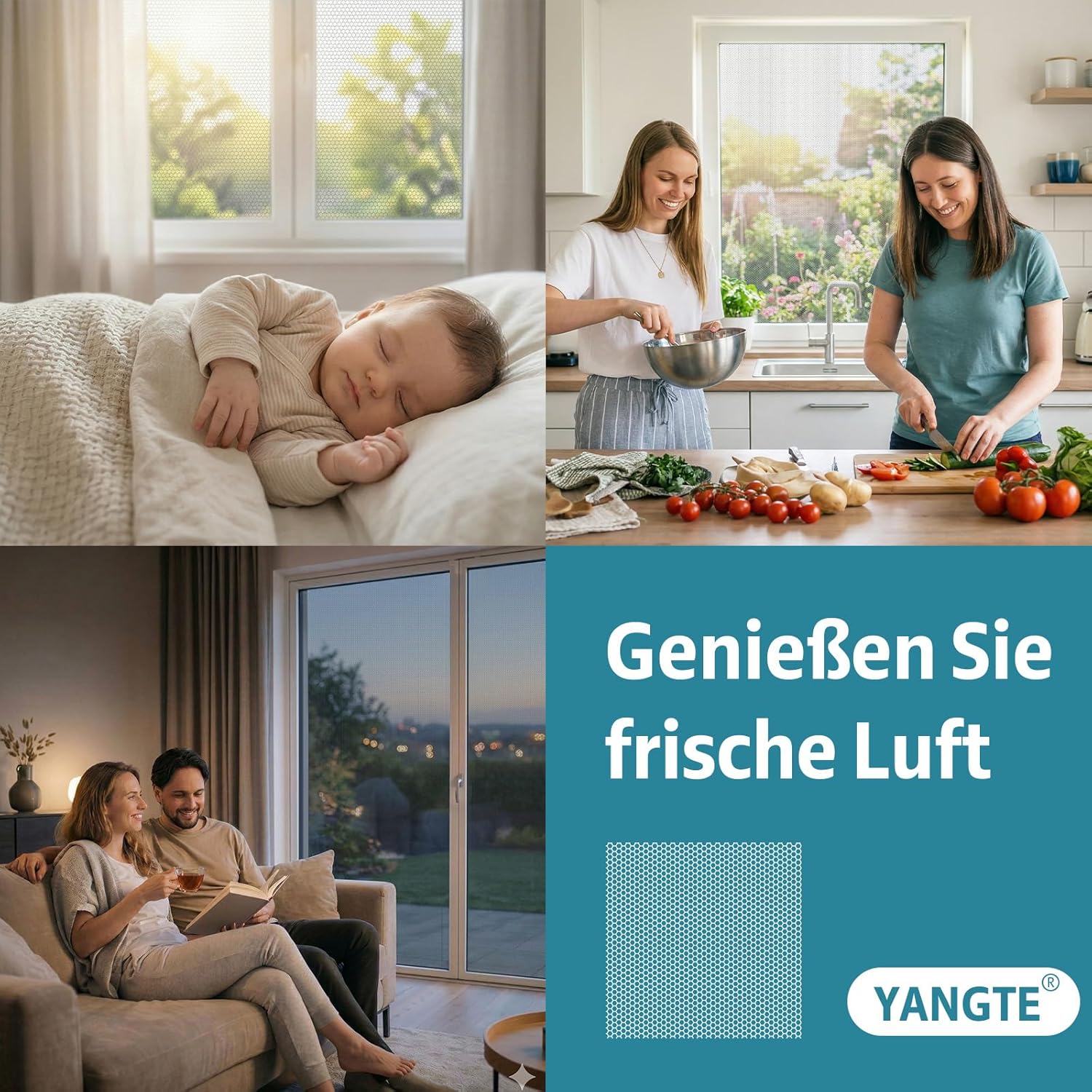 Thumbnail 4 de YANGTE Fliegengitter Fenster 130x150