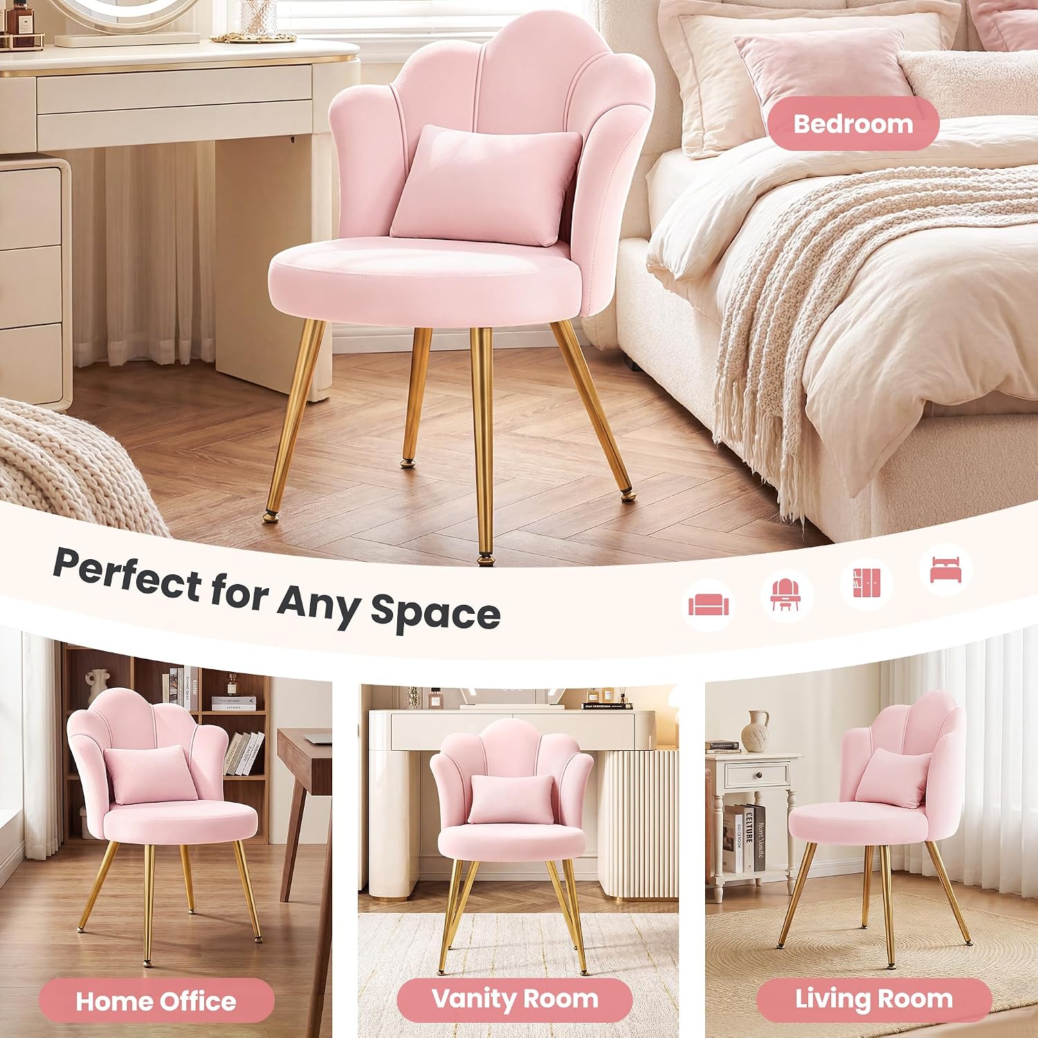 Thumbnail 6 de BestGlory Vanity Chair, Velvet