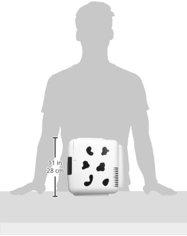Detalle de Cooluli Skincare Mini Fridge 4L (Cow Print): Portable Cooler & Warmer for Skincare, Snacks, and More