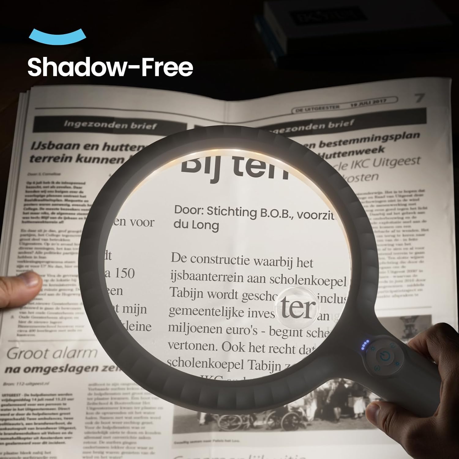 Thumbnail 6 de ARTDOT Large Magnifying Glass with 36 LED Light – 140mm Lens, Rechargeable Handheld for Reading, Diamond Art, Coins & Crafts