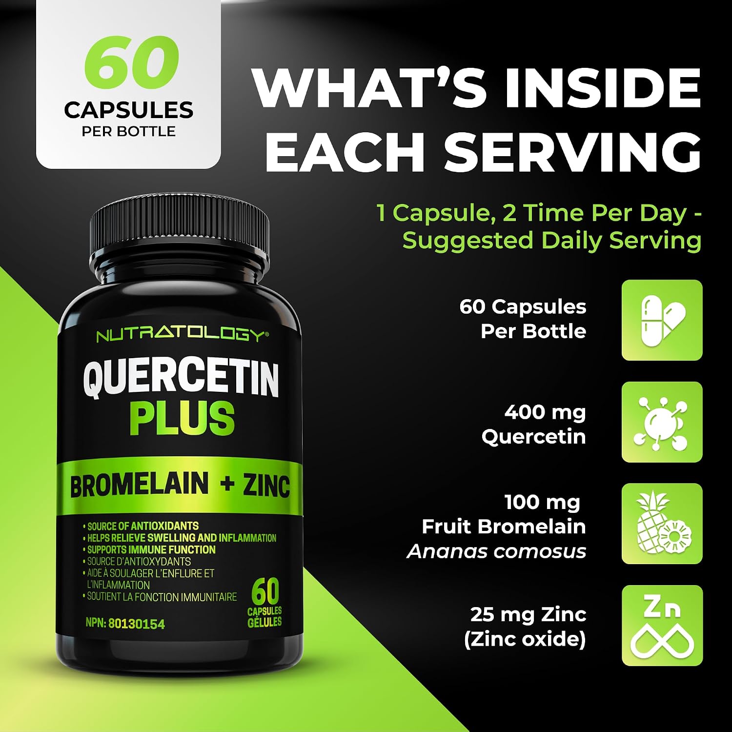 Thumbnail 2 de Nutratology Quercetin supplement, 60 capsules