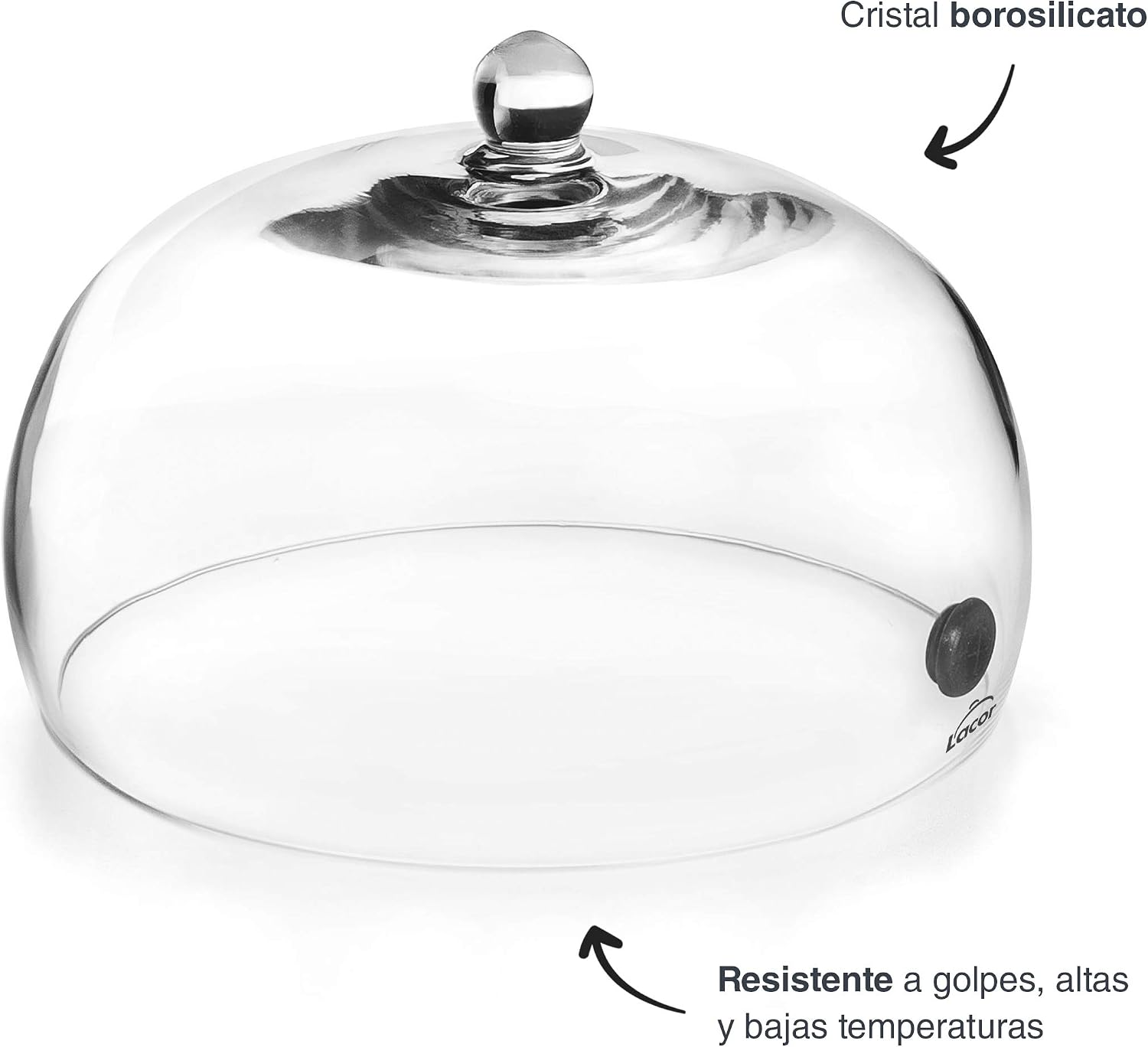 Detalle de LACOR 61817 Magic Smoker – szklany okap z zaworem, Ø 25 × 14 cm