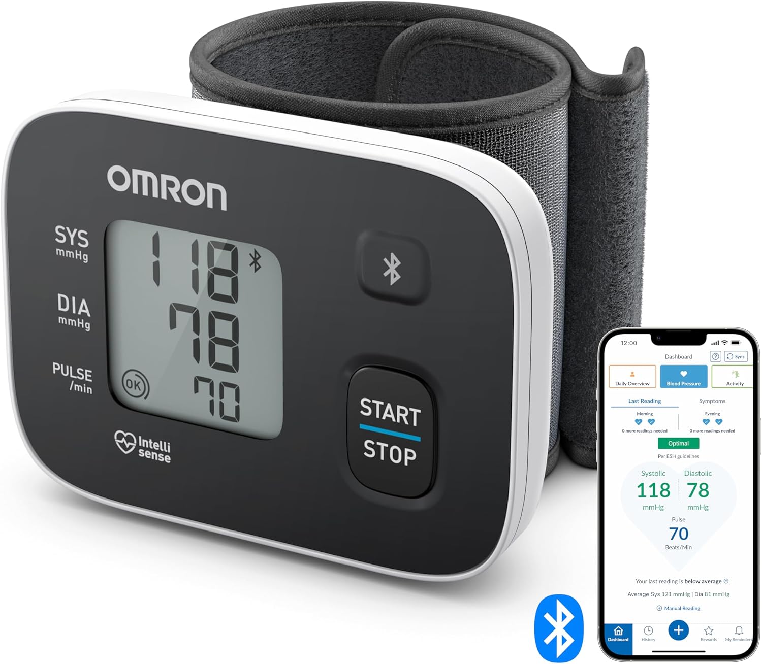 Detalle de OMRON RS3 Intelli IT Handgelenk-Blutdruckmessgerät 13,5–21,5 cm