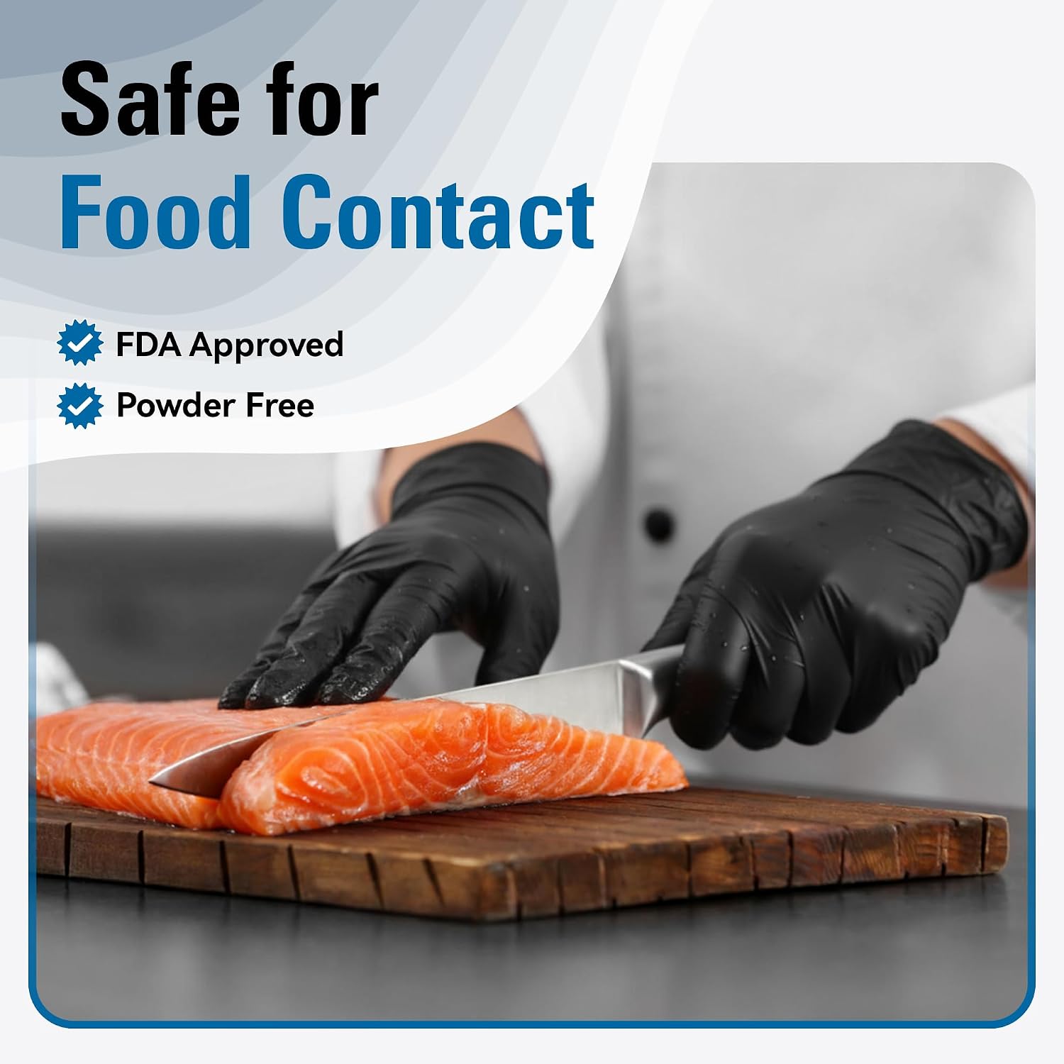 Thumbnail 1 de SWIFTLITE Black Disposable Nitrile Gloves — Food Safe, Latex-Free, Powder-Free (3 mil)