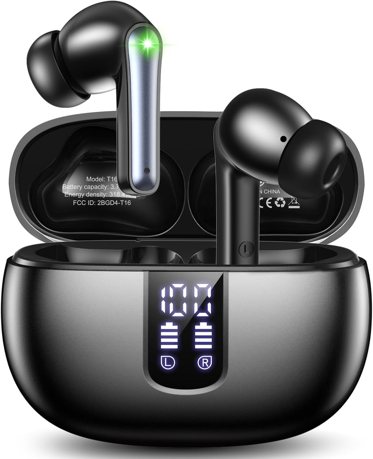 Detalle de foxotin Ear Buds Wireless Earbuds — Bluetooth 5.3, IP7, 48H Playback, LED Charging Case