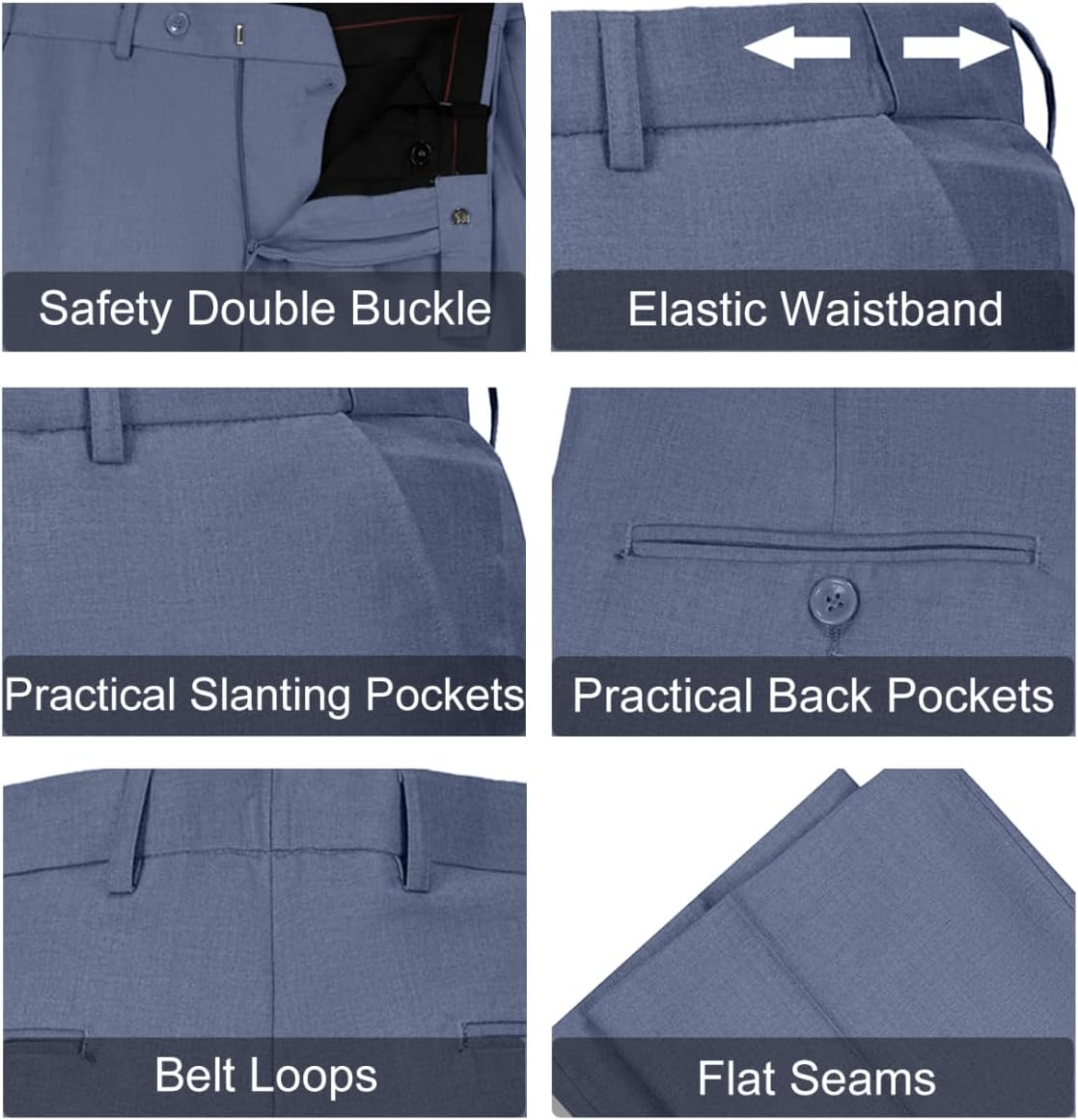 Thumbnail 3 de Lynerun Men’s 2-Piece Slim Fit Suit Set (Two-Button Jacket & Trousers)