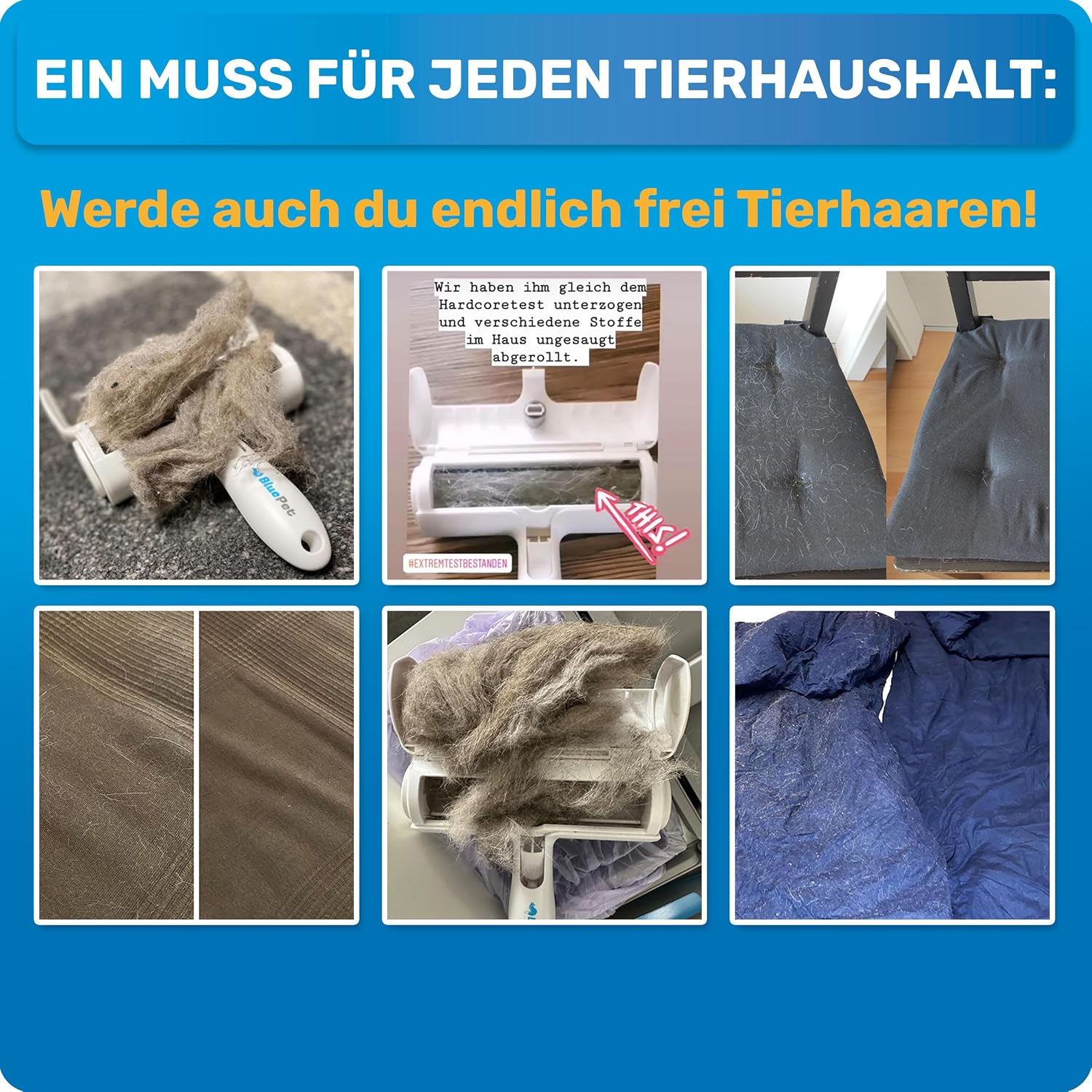 Thumbnail 6 de BluePet Tierhaarentferner + Mini Fusselrolle 1 Stück 🐾