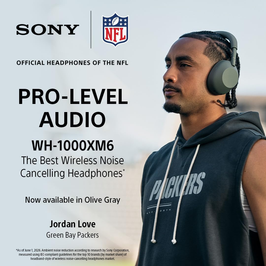 Detalle 2 de Sony WH-1000XM6 WH1000XM6/G Wireless Noise-Cancelling Headphones, 12 Mics