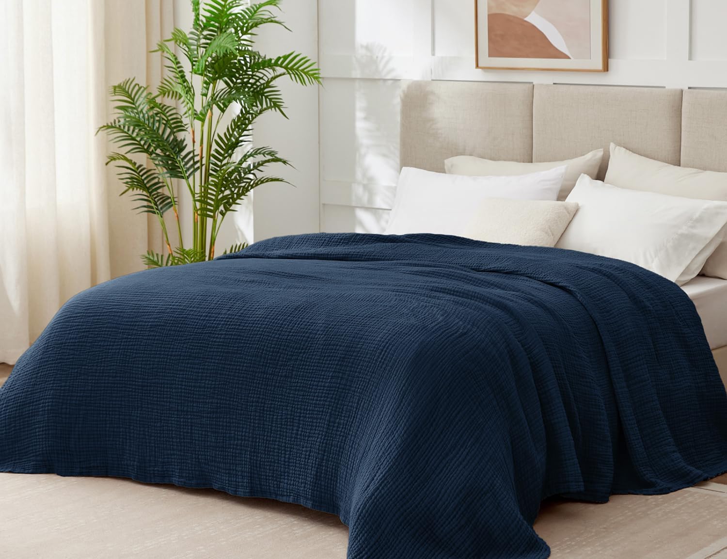 Detalle 2 de Kozyhvn King 100% Cotton Muslin Blanket