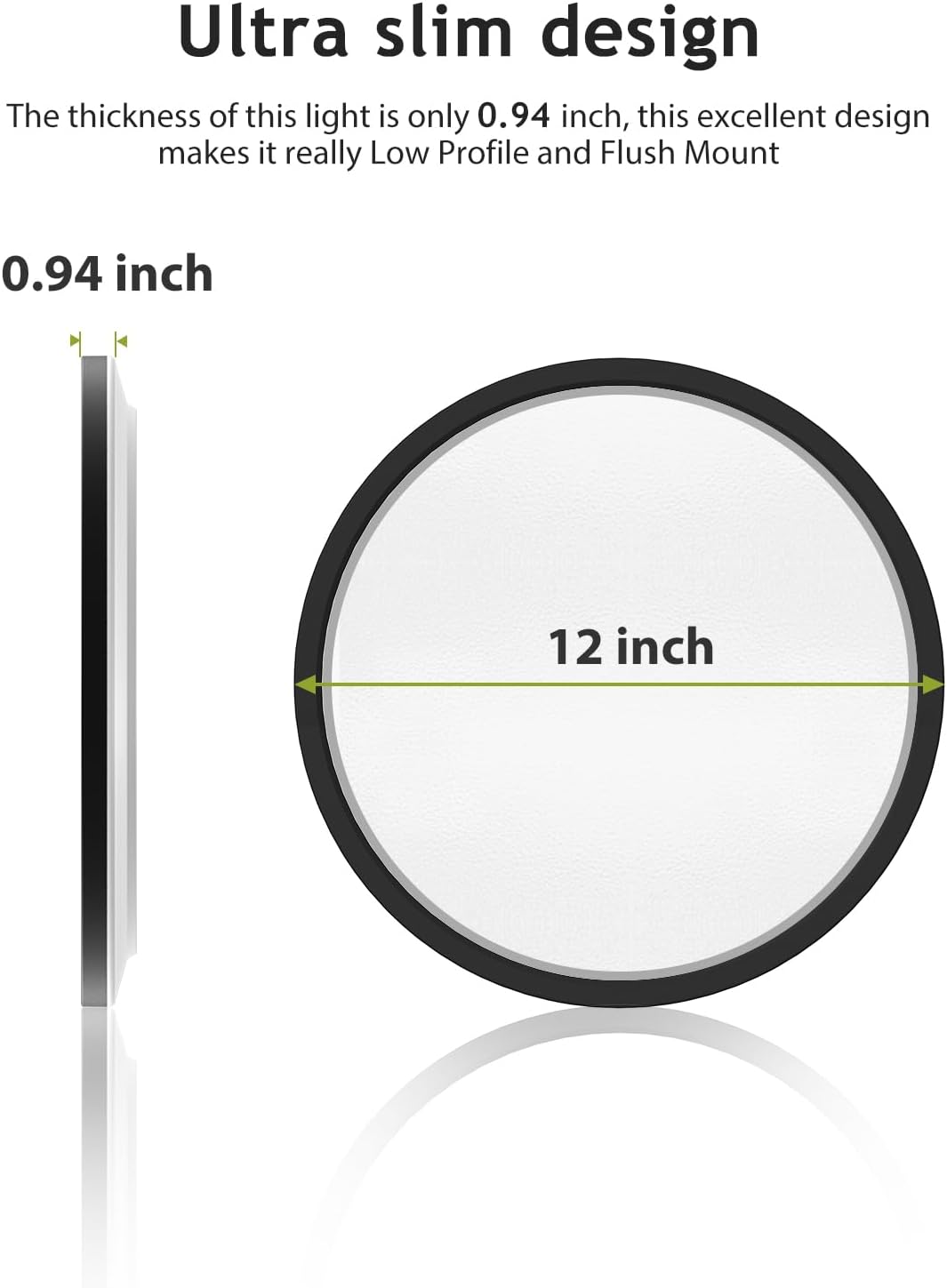 Detalle de Hepside Flush-Mount LED Ceiling Light, 12-Inch