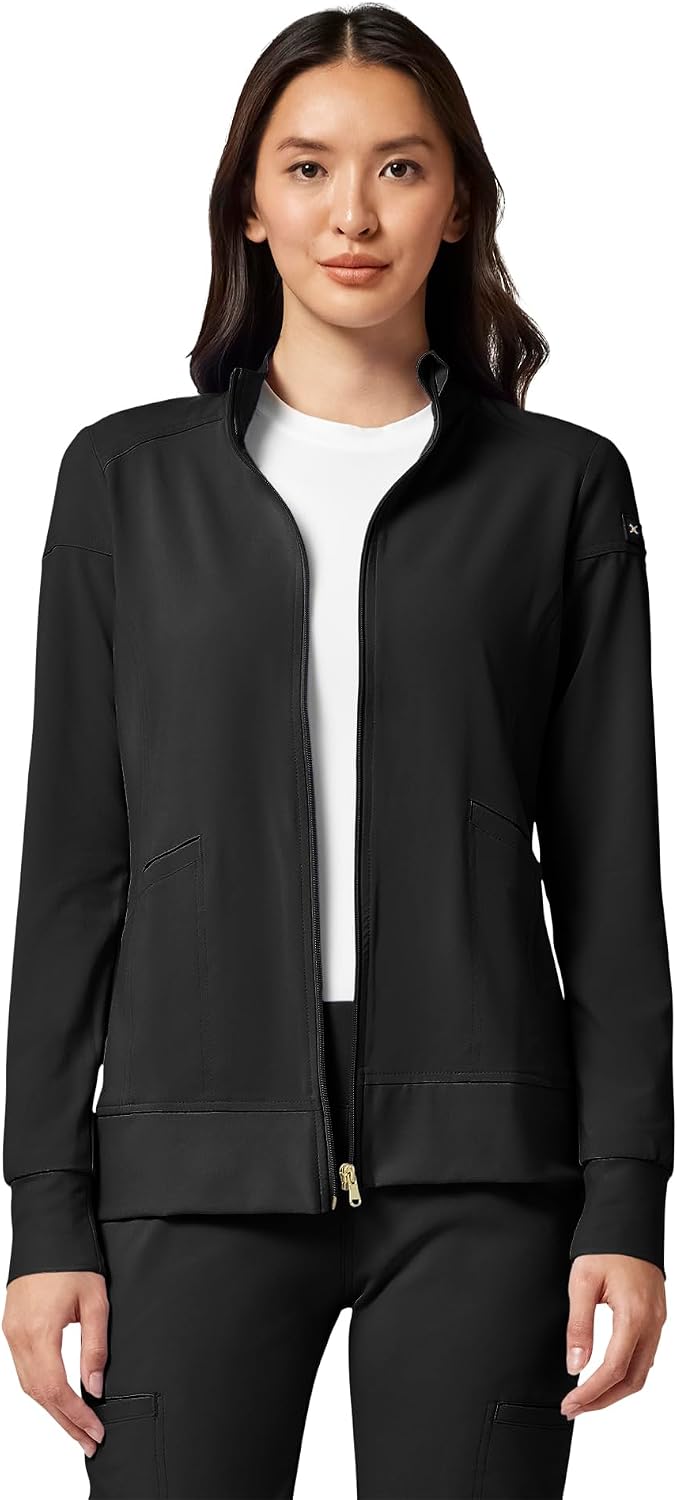 Detalle de Cherokee CK303 iFlex Women's Scrub Jacket, 360° Stretch, Zip Front, 2 Pockets
