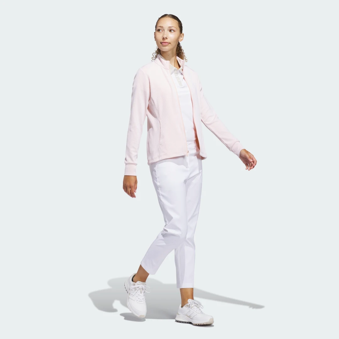 Detalle de Adidas Chaqueta con cierre de cremallera Performance Texture – rosa