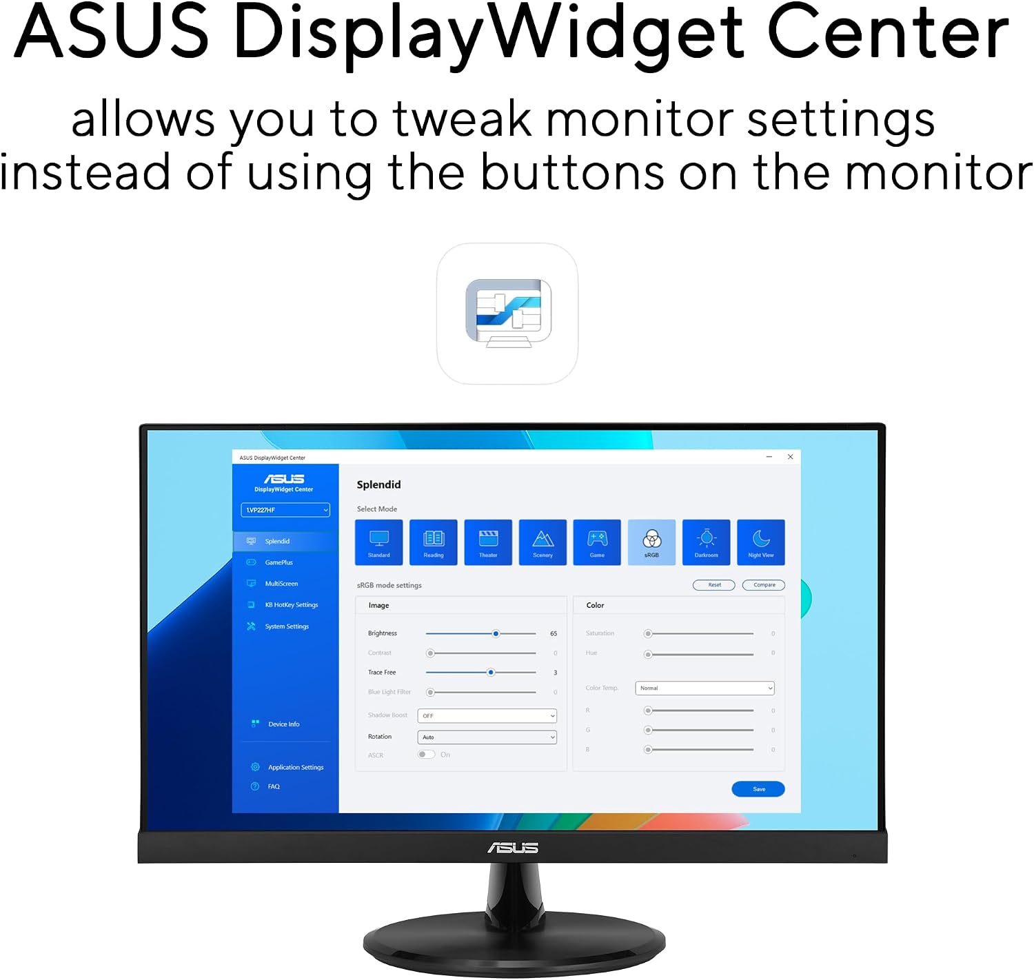 Thumbnail 6 de ASUS VP227HF 22-inch Eye Care Monitor