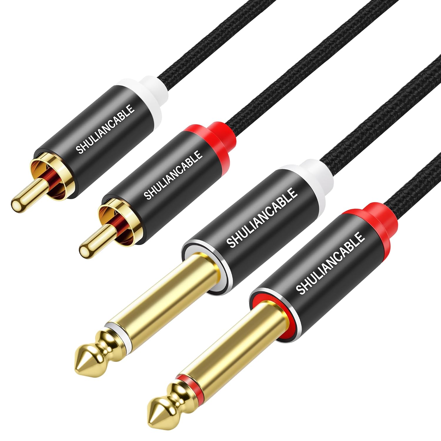 Detalle de SHULIANCABLE 1/4-Inch to RCA Audio Cable, 6.6 ft