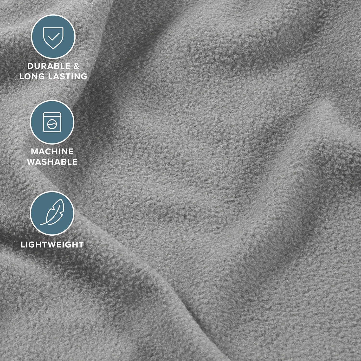 Thumbnail 3 de Bare Home Super Soft Fleece Sheet Set, Queen, Light Grey, Deep-Pocket Fit
