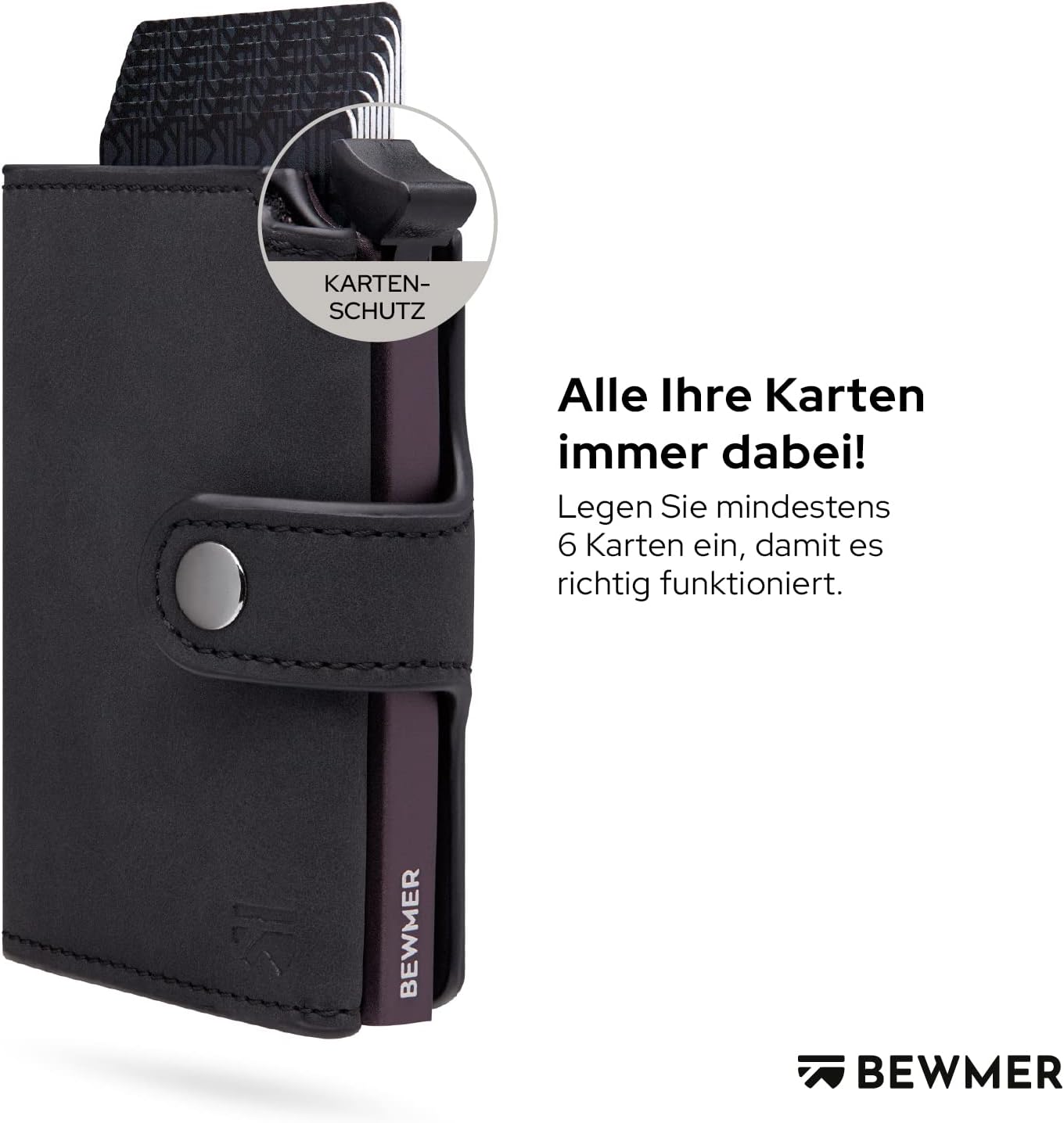 Thumbnail 1 de BEWMER v2 Shielded Slim Wallet mit Münzfach – RFID-Schutz, Auto‑Auszug & Kreditkarten bis 9 Stück