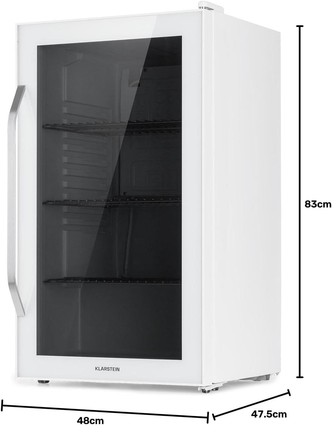 Detalle de Klarstein Beersafe XXL 80L Drinks Fridge with Glass Door and 3 Shelves