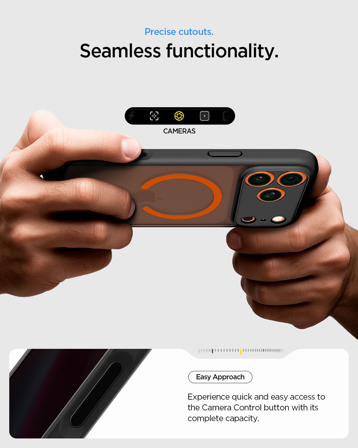 Thumbnail 6 de Spigen Ultra Hybrid MagFit pour iPhone 17 Pro Max (Frost noir orange) – coque transparente mate antihuelles