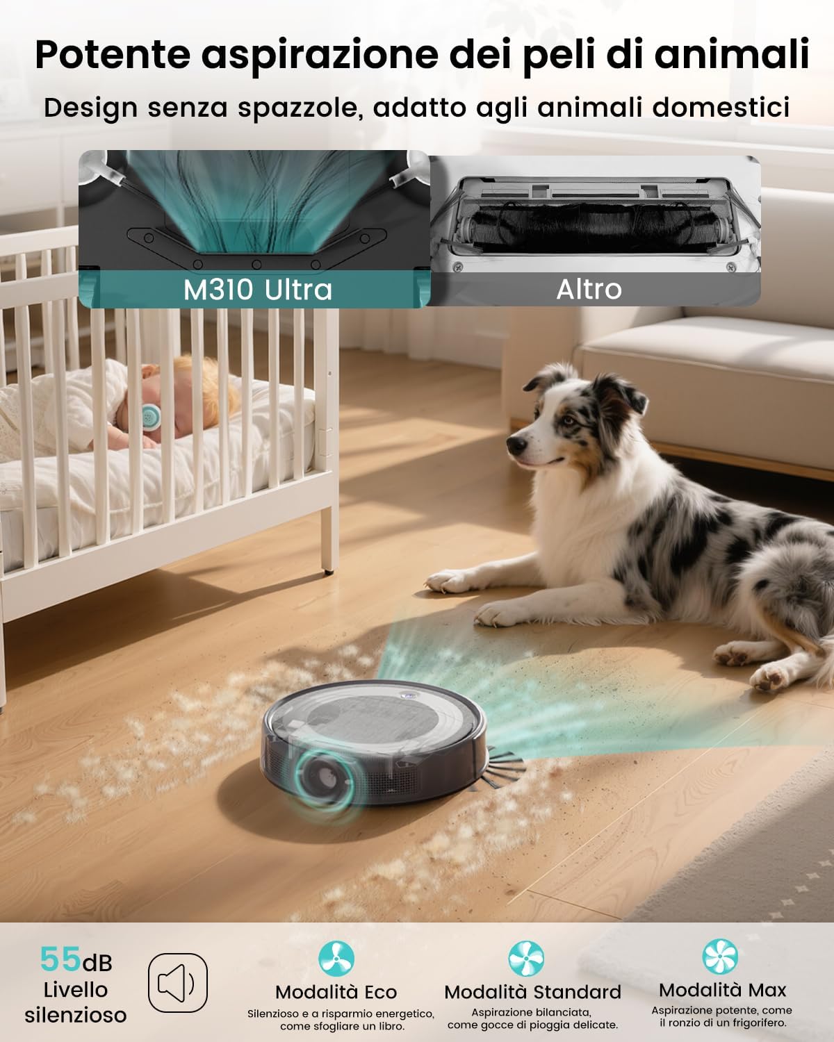 Thumbnail 2 de Lefant M310 Ultra robot aspirapolvere e lavapavimenti 3-in-1 con mappatura e controllo WiFi