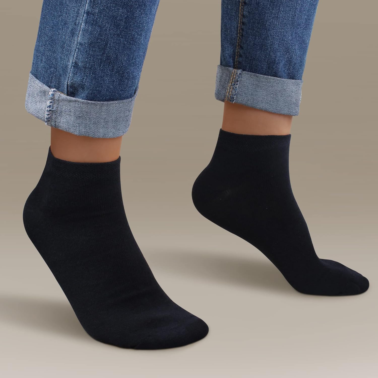 Thumbnail 2 de Lot de 12/24 paires de chaussettes femme basses L&K-II en coton (socquettes) respirantes noir/blanc/gris