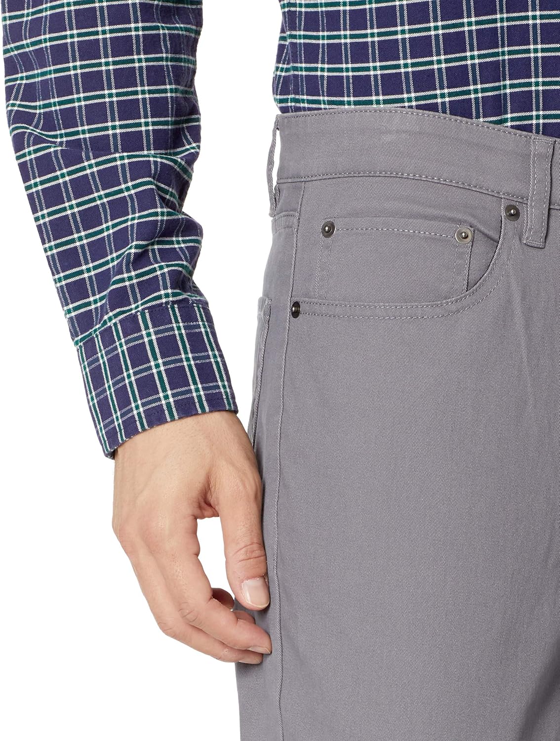 Thumbnail 2 de Amazon Essentials men’s Relaxed-Fit 5-pocket stretch twill trousers, dark grey (36W / 29L)